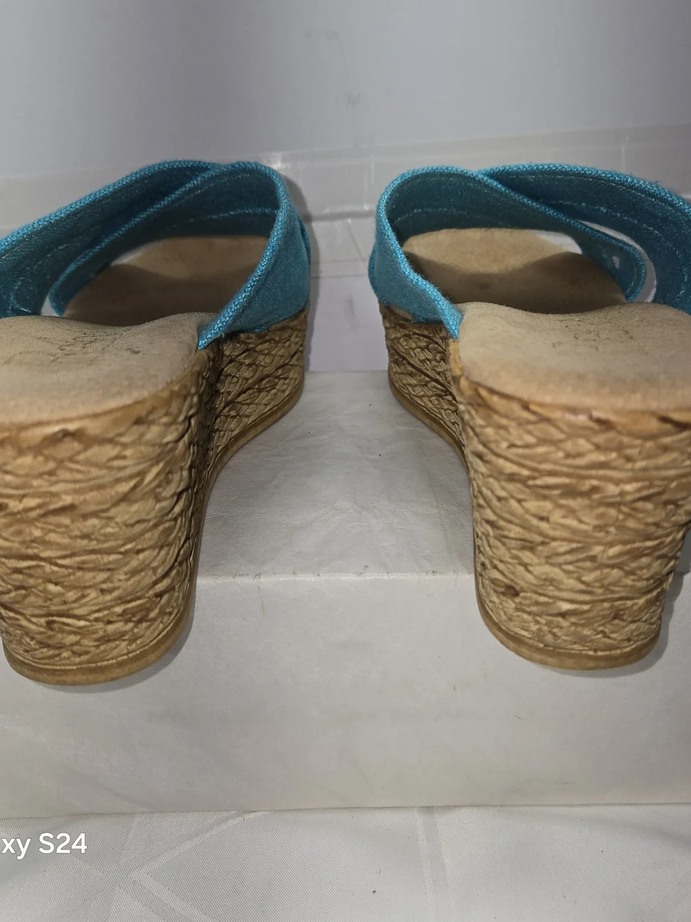 REBA Women’s Turquoise Wedge Slide Sandals - Stylish Summer Comfort SIZE 8